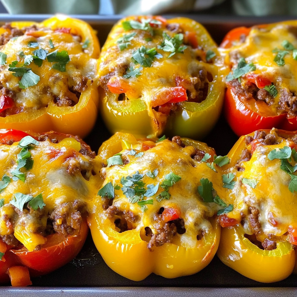 Recipe preparation for Taco Stuffed Bell Peppers (Quick Cook Version)