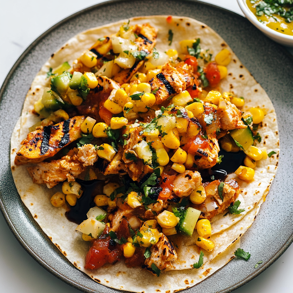 Recipe preparation for Veggie Fajitas with Charred Corn
