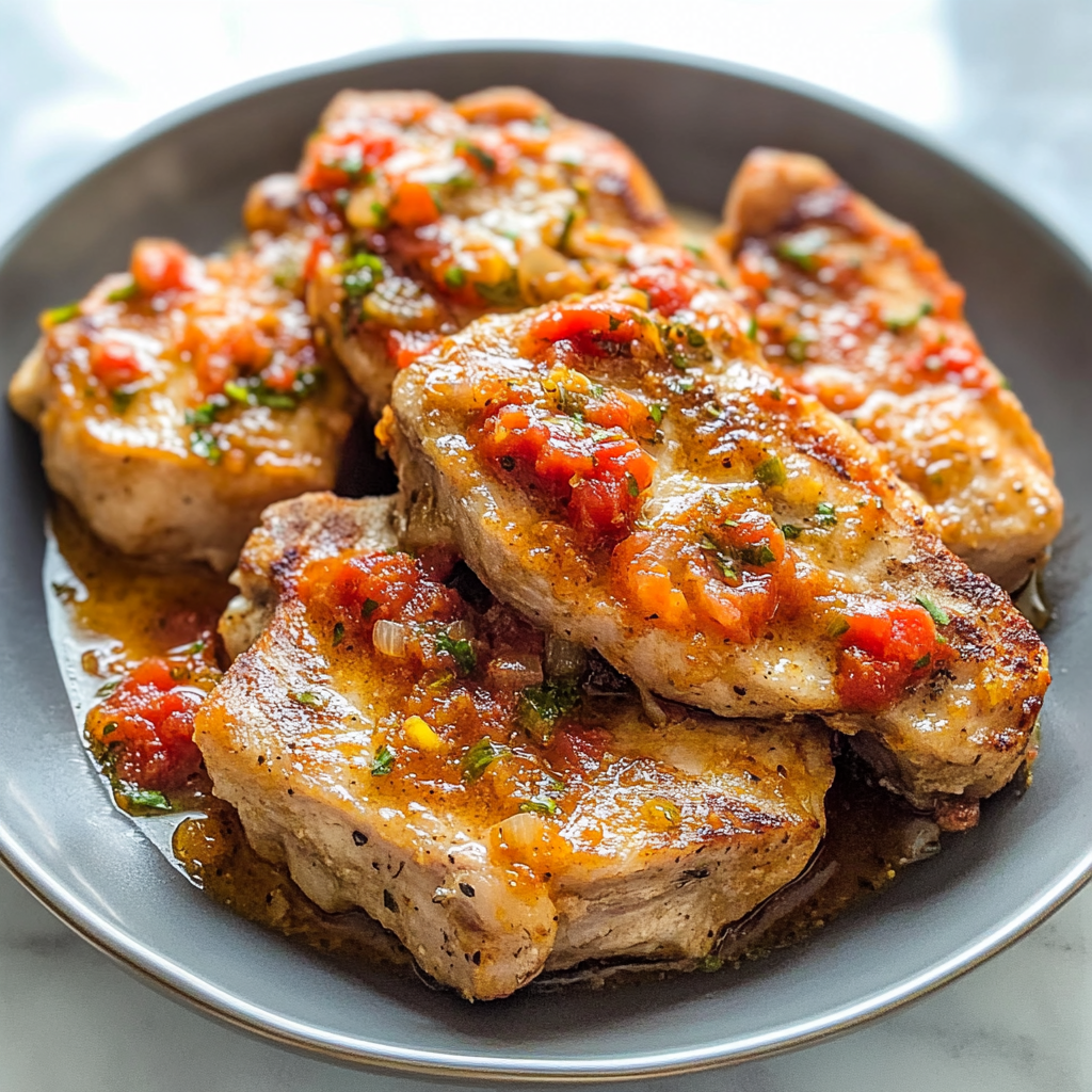 Recipe preparation for Instant Pot Salsa Pork Chops