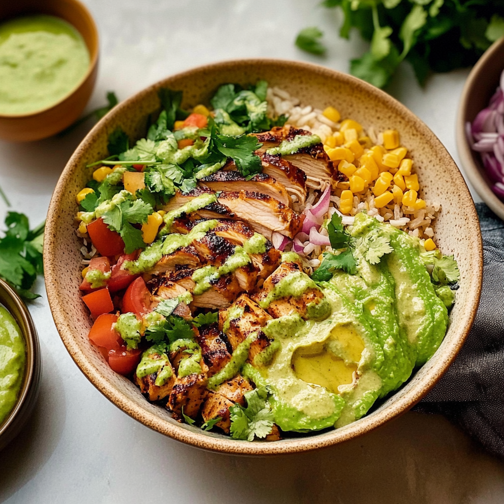Recipe preparation for Healthy Southwestern Chicken Bowls