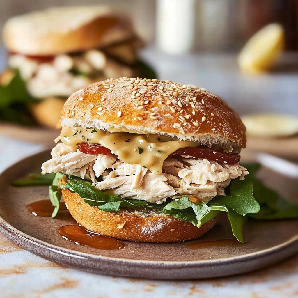 Recipe preparation for Slow Cooker Chicken Caesar Sandwiches