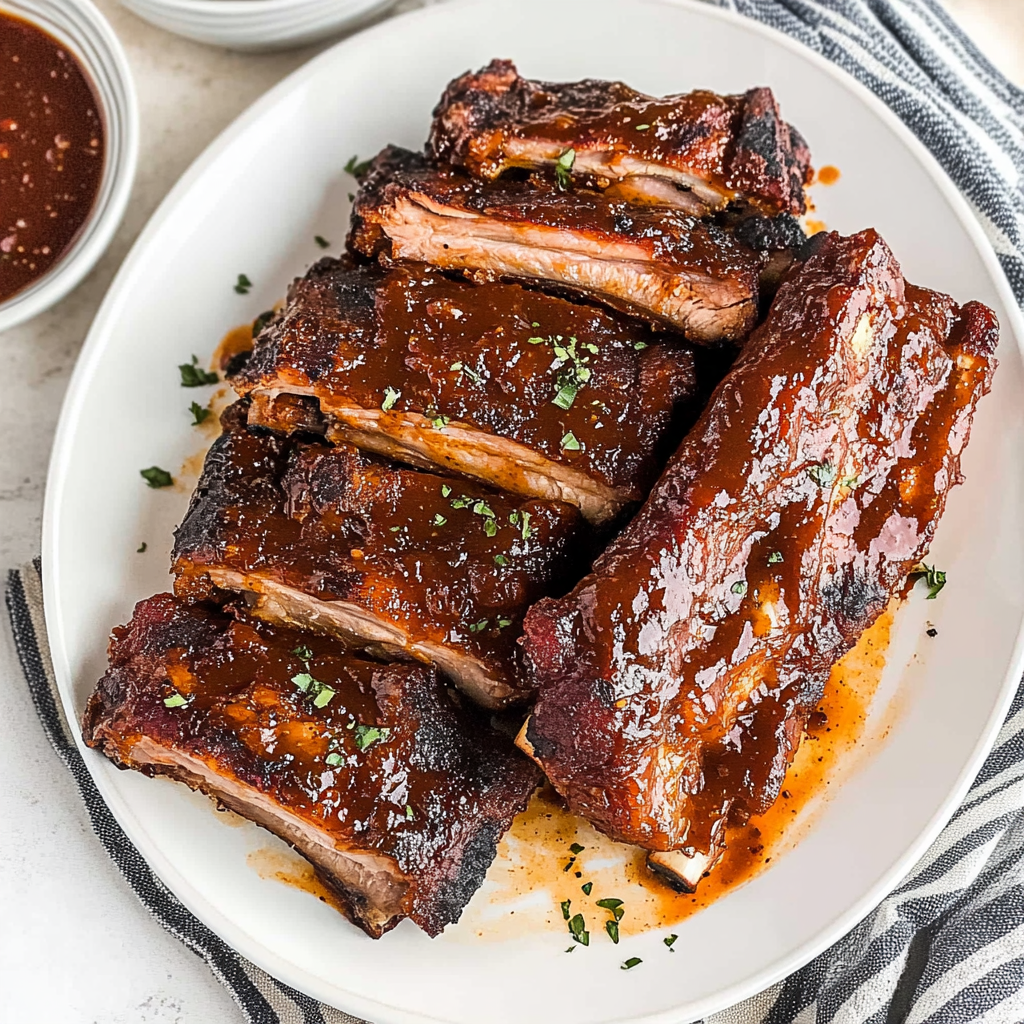 Recipe preparation for Slow Cooker Barbecue Ribs