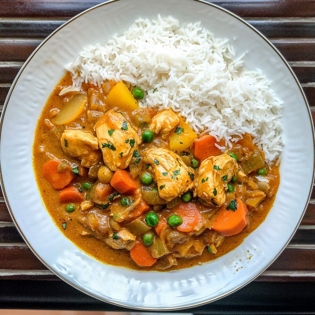 Recipe preparation for Slow Cooker Coconut Curry Chicken with Summer Vegetables