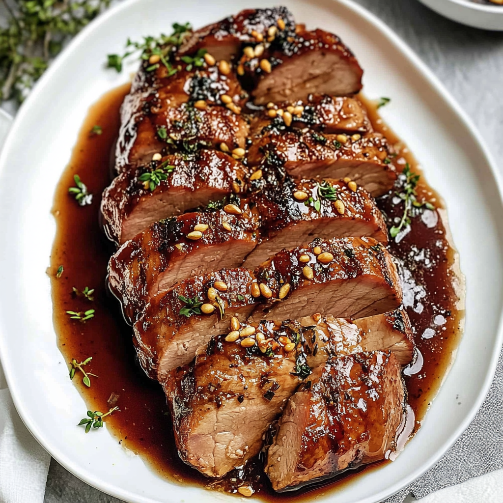 Recipe preparation for Slow Cooker Honey Soy Pork Tenderloin