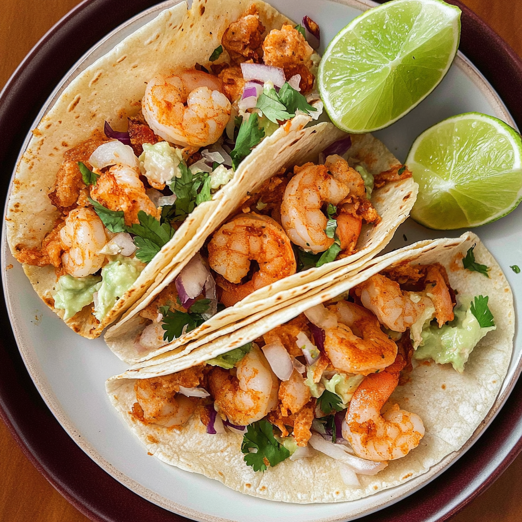 Recipe preparation for Shrimp Posole Tacos