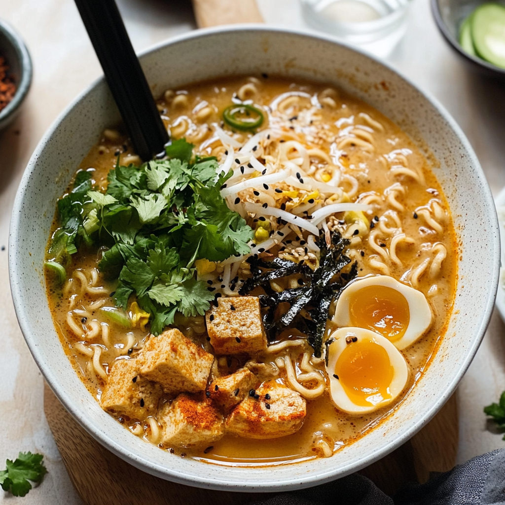 Recipe preparation for Slow Cooker Vegan Miso Ramen Soup