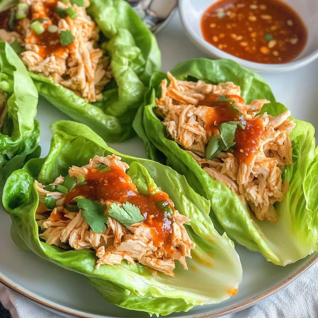 Recipe preparation for Instant Pot Buffalo Chicken Lettuce Wraps