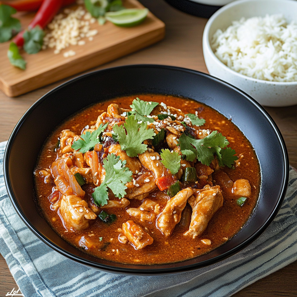 Recipe preparation for Slow Cooker Thai Peanut Chicken