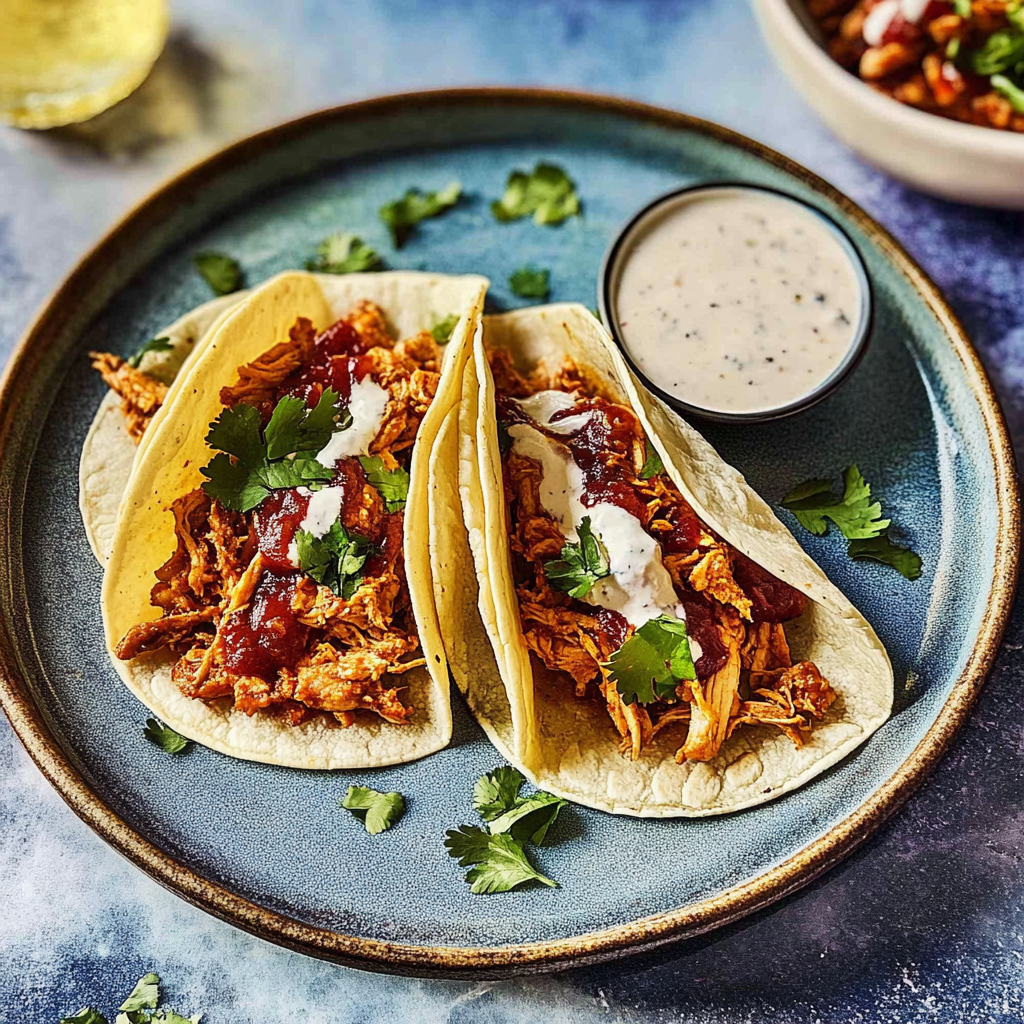 Recipe preparation for Slow Cooker Spicy Chipotle Chicken Tacos