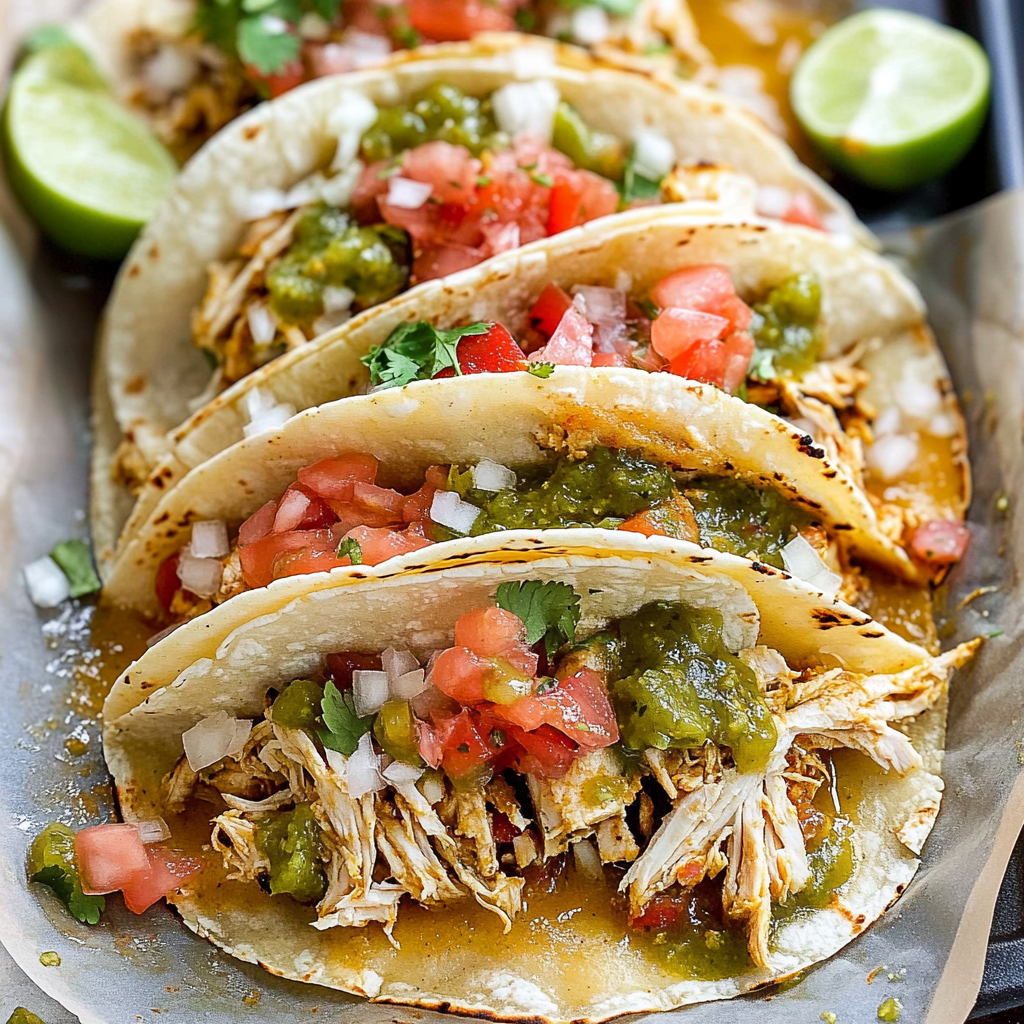 Recipe preparation for Instant Pot Salsa Verde Chicken Tacos