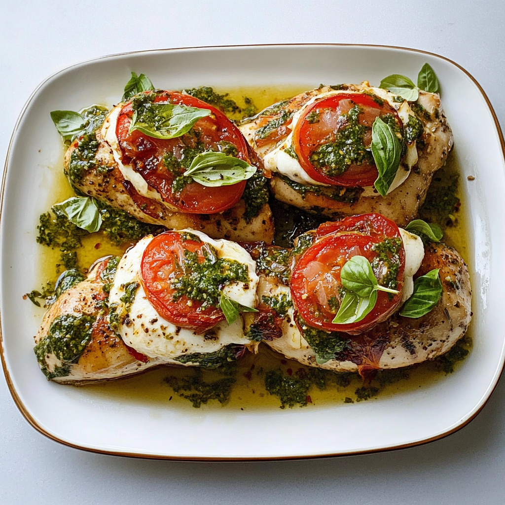 Recipe preparation for Instant Pot Caprese Stuffed Chicken