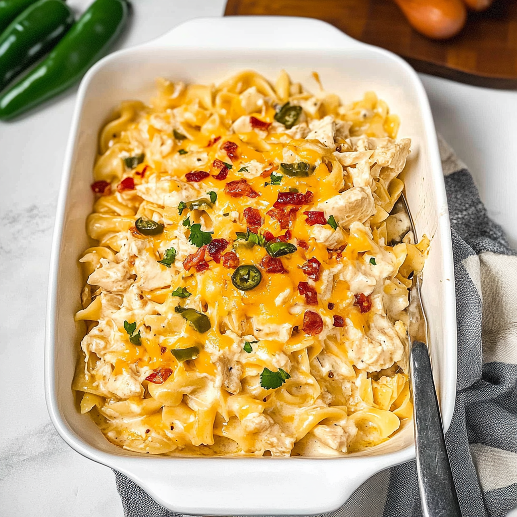 Recipe preparation for Instant Pot Jalapeño Popper Chicken Pasta