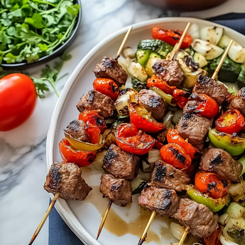 Recipe preparation for Mojo Beef Kabobs (Quick Grill)