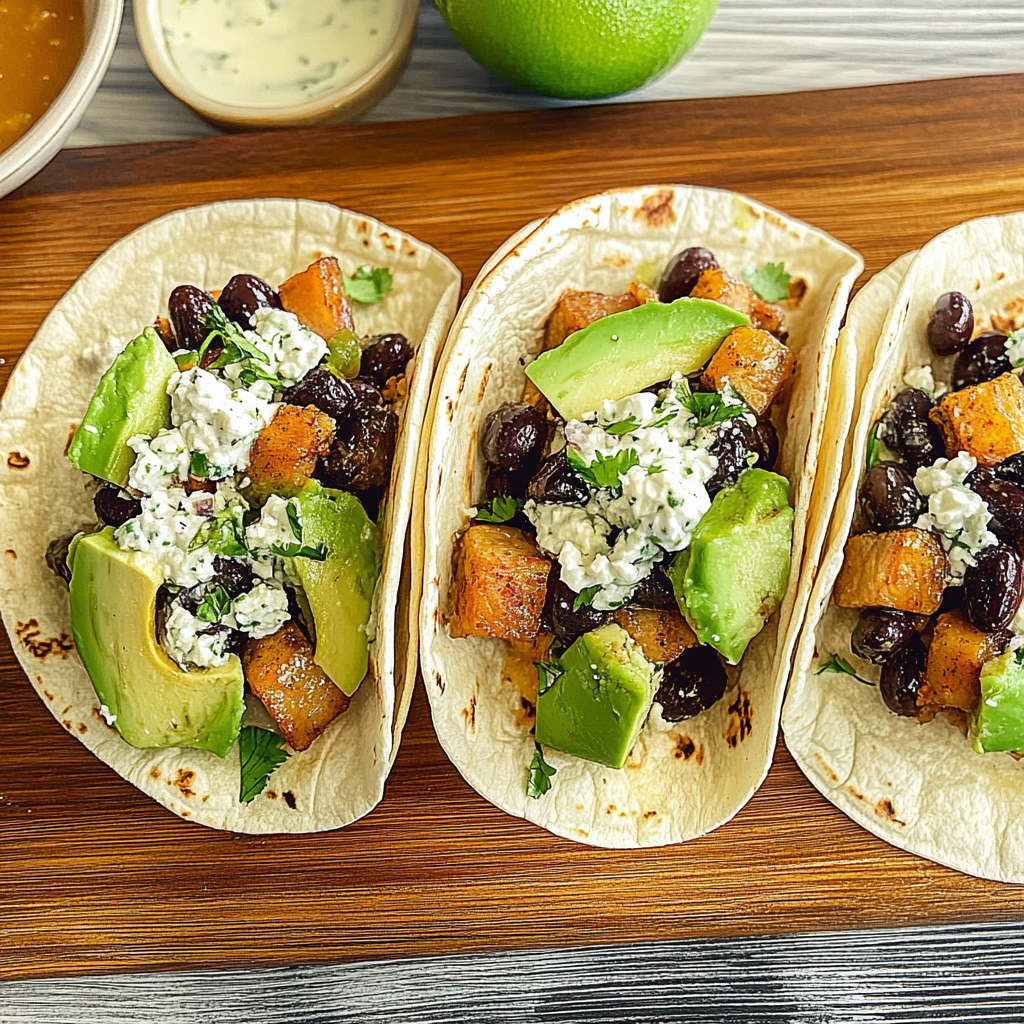 Recipe preparation for Coconut-Lime Pork Tacos with Black Beans & Avocado