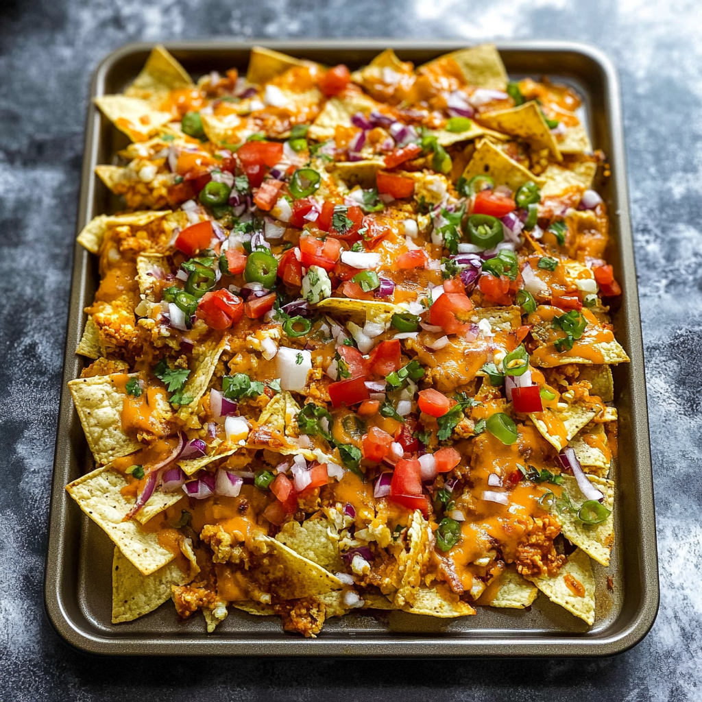 Recipe preparation for Easy Cauliflower Nachos (Sheet Pan Baked)