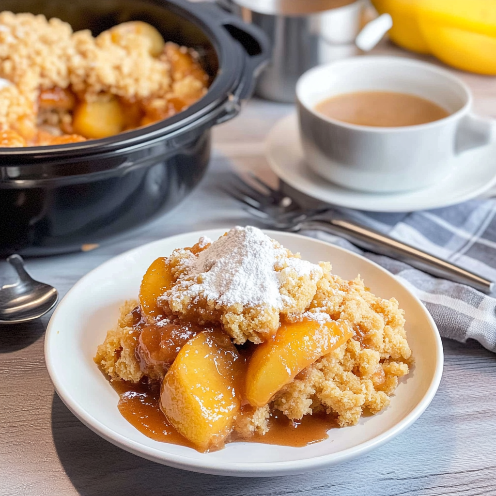 Recipe preparation for Instant Pot Peach Cobbler
