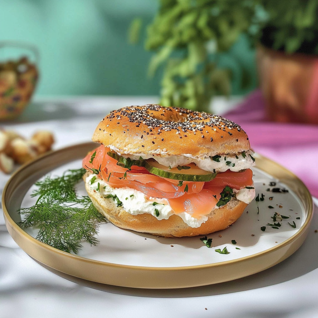 Recipe preparation for Salmon Bagel Sandwiches (Slow-Cooked Salmon)