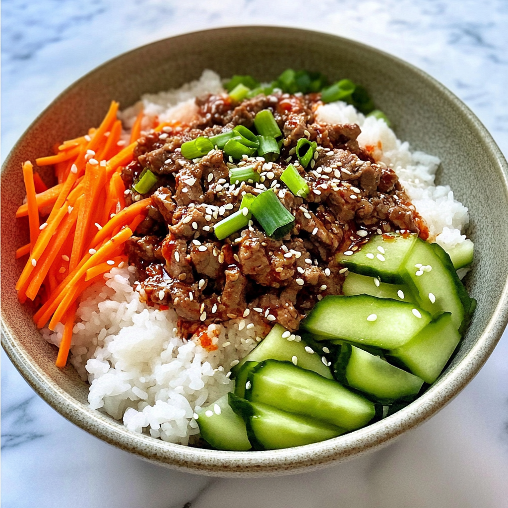 Recipe preparation for 30 minute Korean beef bowls