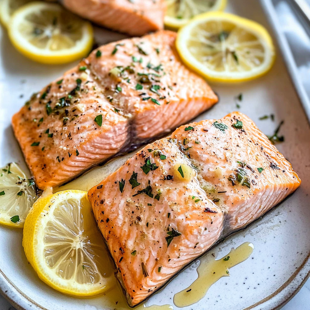 Recipe preparation for sheet pan lemon garlic salmon