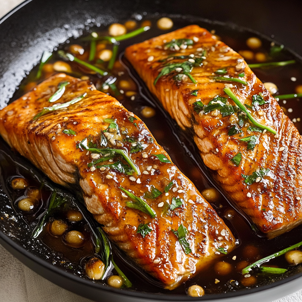 Recipe preparation for 30 minute honey garlic salmon