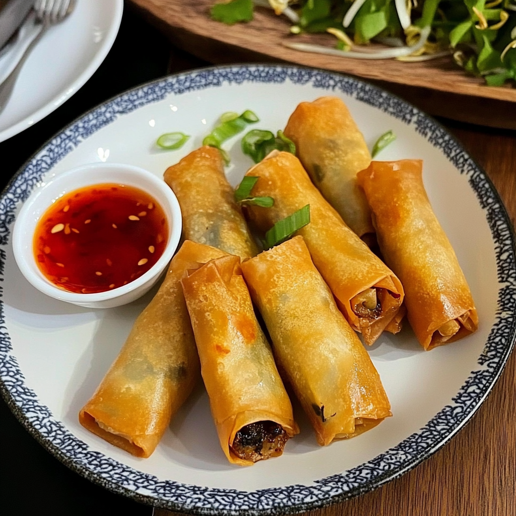 Recipe preparation for Slow Cooked Spring Rolls