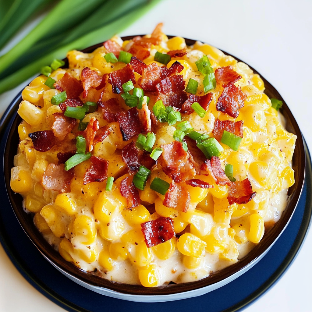 Recipe preparation for Slow Cooker Cheddar Corn with Bacon