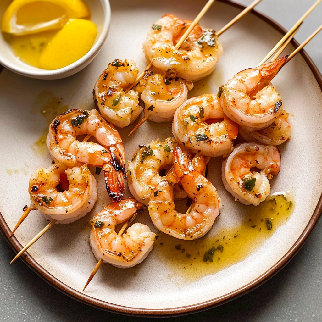 Recipe preparation for 30-Minute Chimichurri Shrimp Skewers