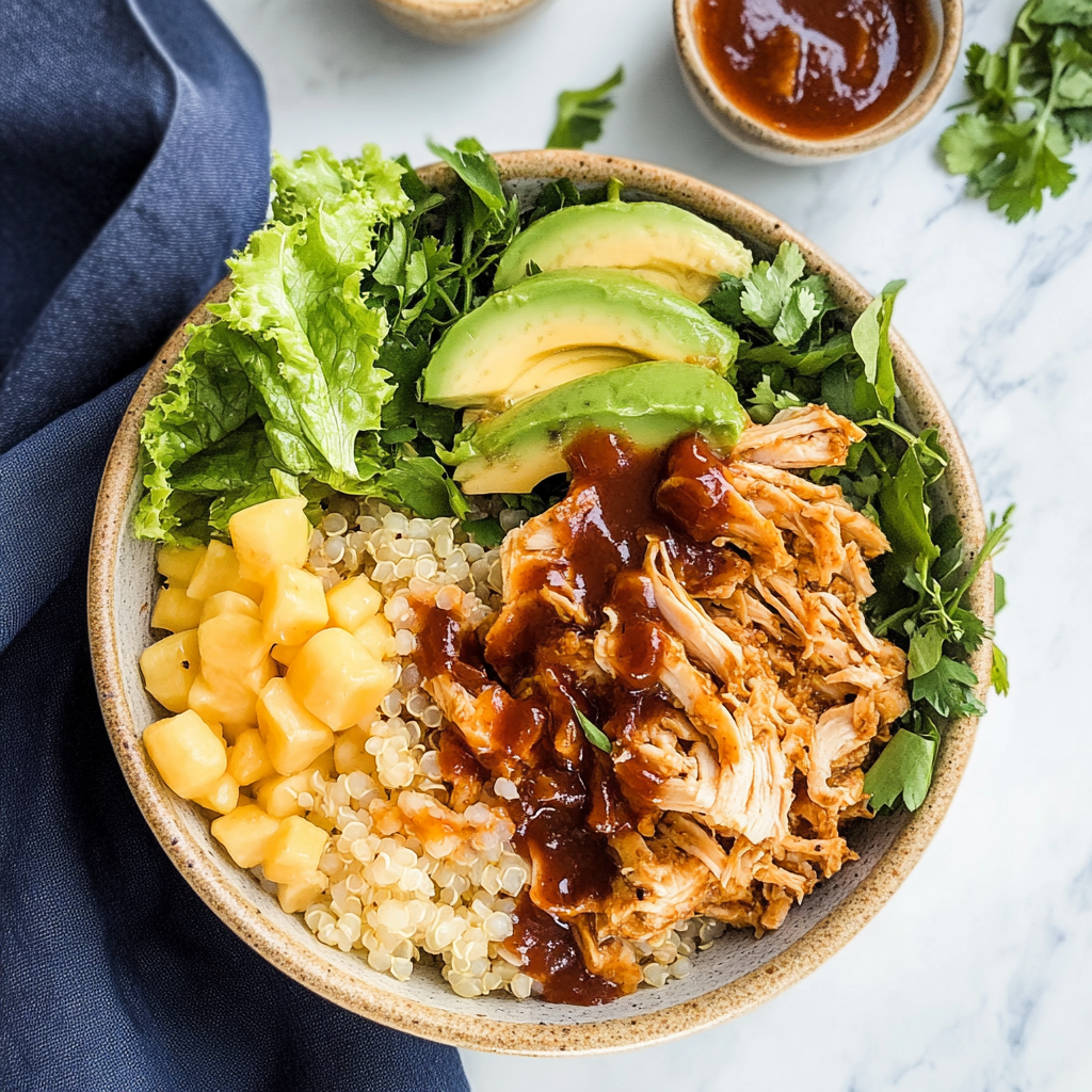 Recipe preparation for Instant Pot BBQ Chicken Quinoa Bowls