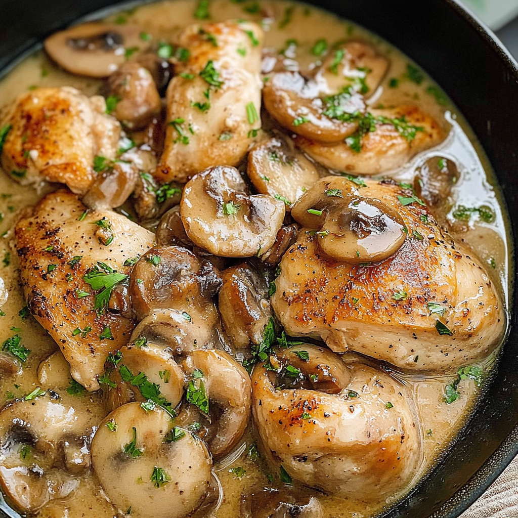 Recipe preparation for Slow Cooker Chicken Marsala Delig
