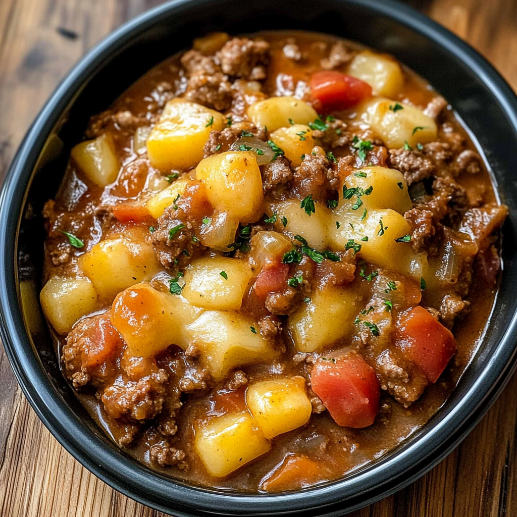 Recipe preparation for Slow Cooker Cowboy Casserole