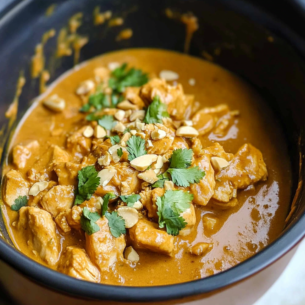 Recipe preparation for Slow Cooker Peanut Chicken
