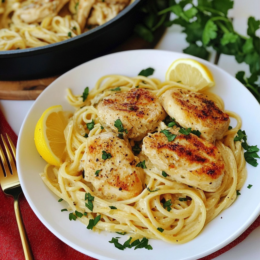 Recipe preparation for Instant Pot Lemon Artichoke Chicken Pasta