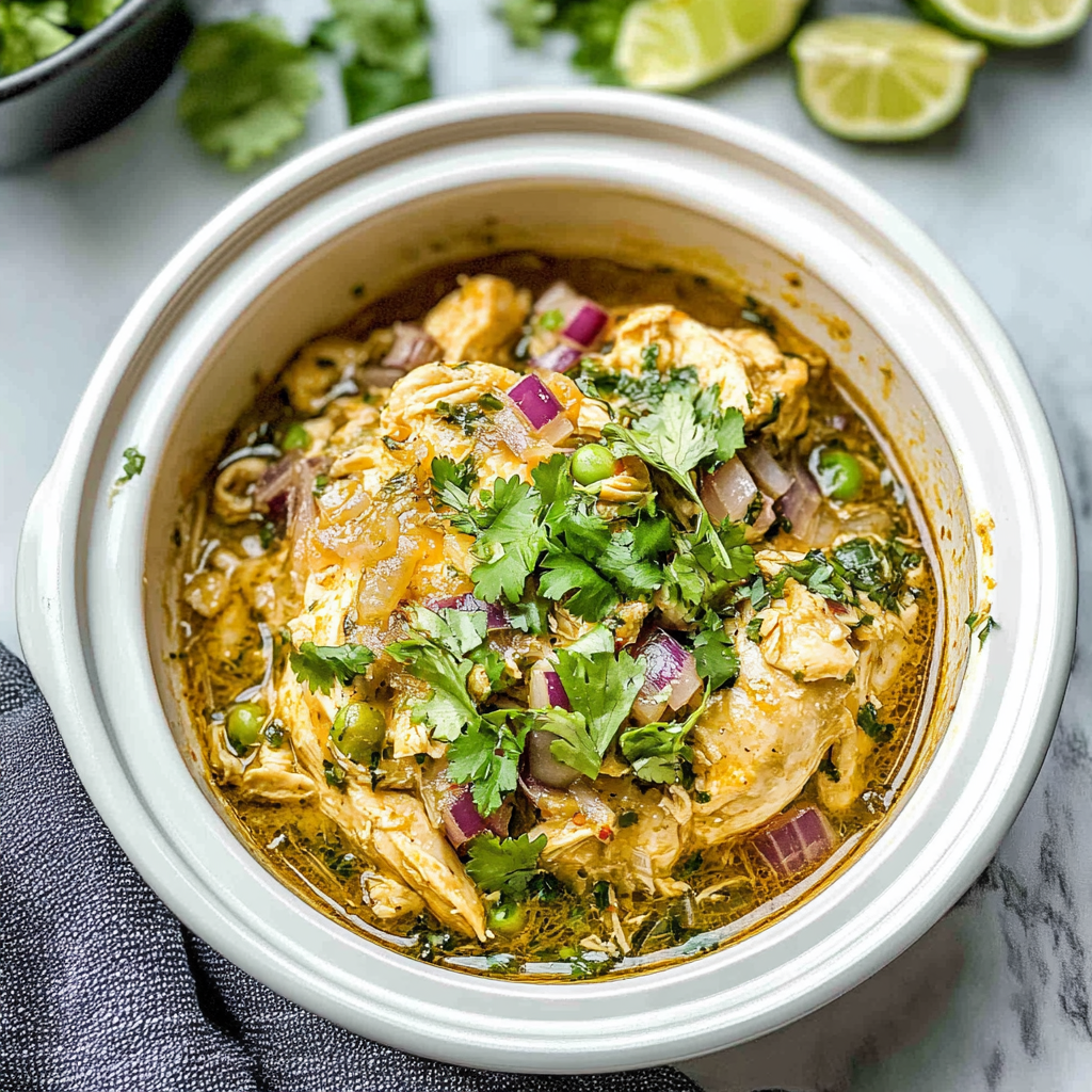 Recipe preparation for Slow Cooker Green Chili Chicken