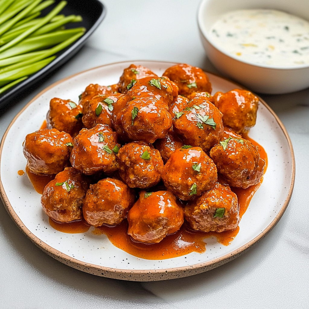 Recipe preparation for Slow Cooker Buffalo Ranch Meatballs