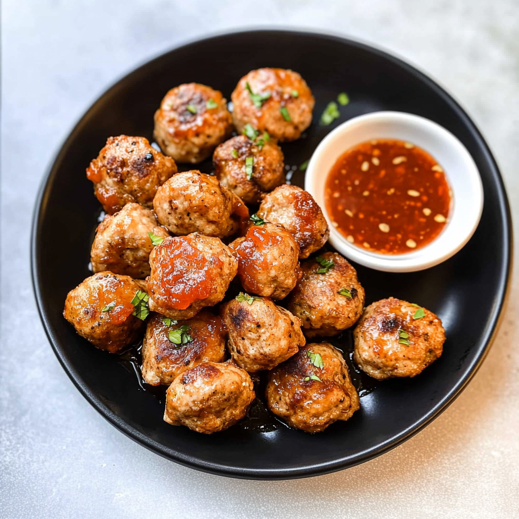 Recipe preparation for 30-Minute Firecracker Chicken Meatballs