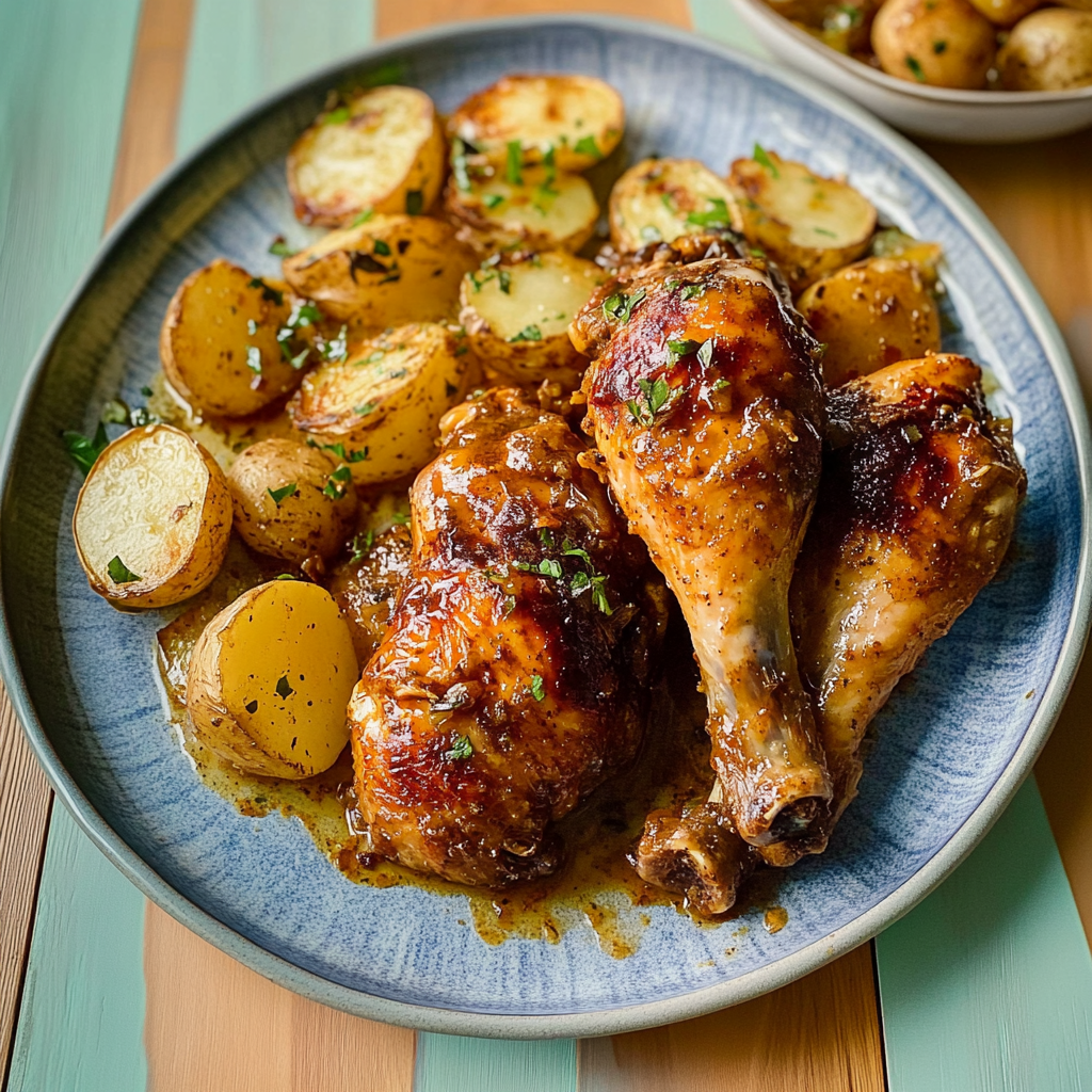 Recipe preparation for Instant Pot Honey Mustard Chicken & Potatoes