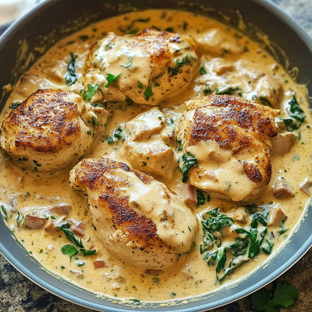 Recipe preparation for Instant Pot Creamy Tuscan Chicken & Spinach