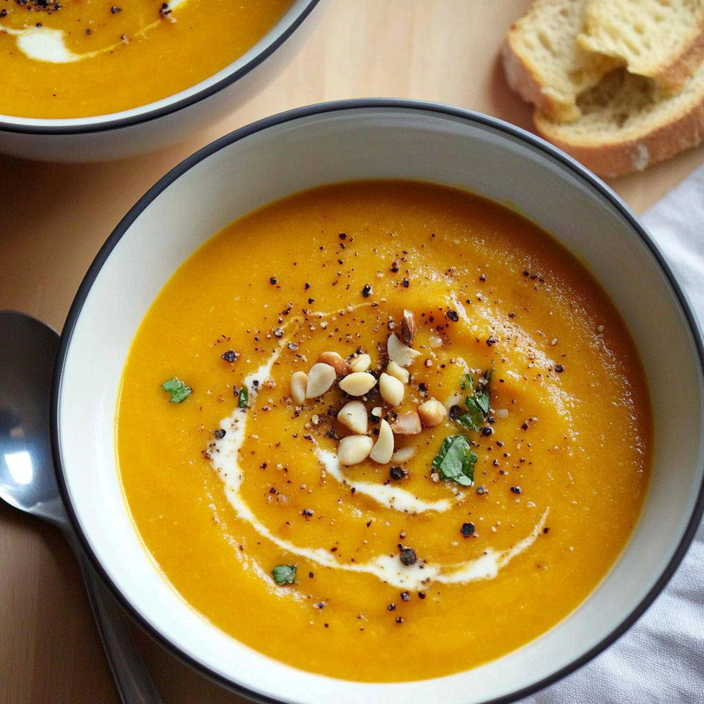 Recipe preparation for Slow Cooker Creamy Carrot Ginger Soup