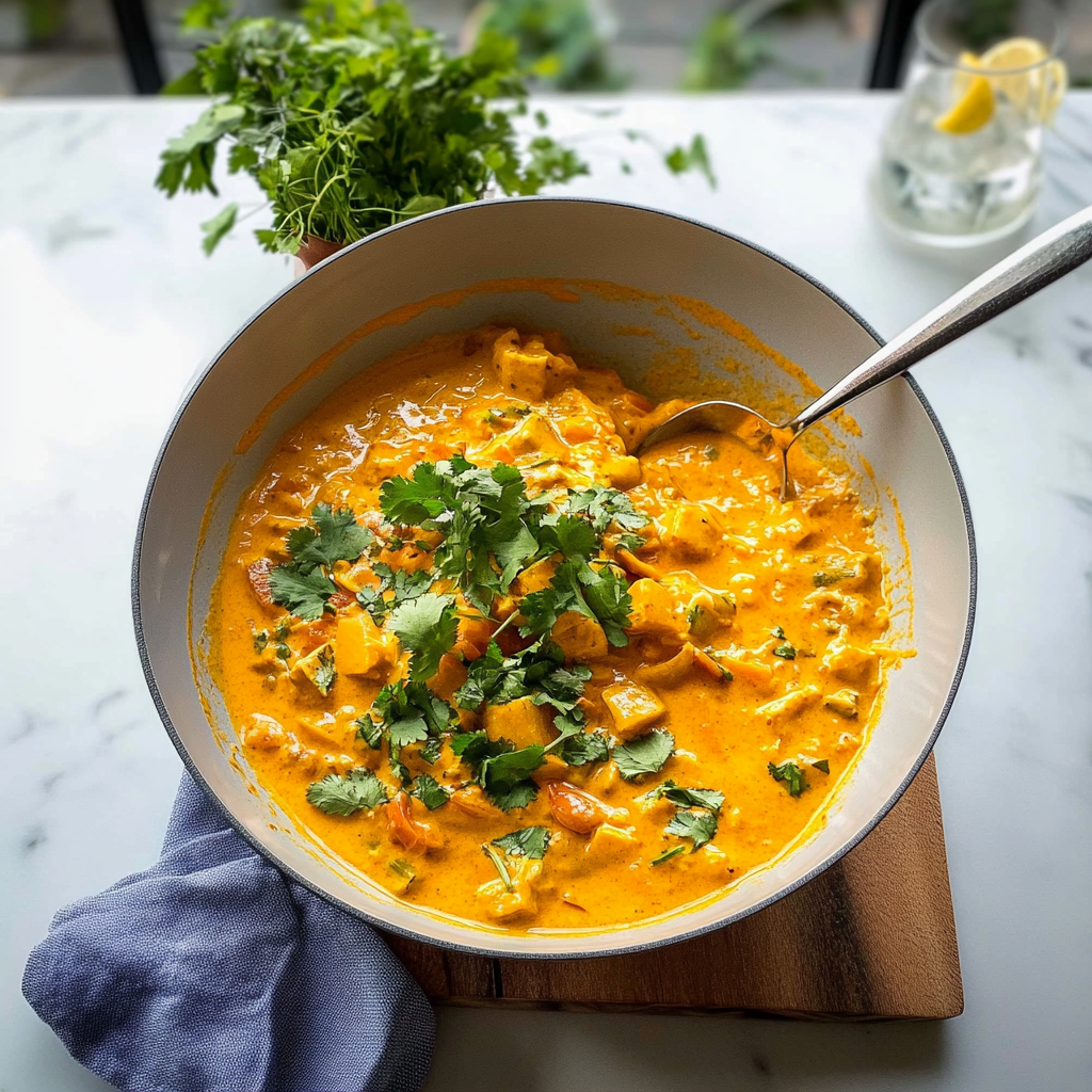 Recipe preparation for Slow Cooker Pumpkin Coconut Curry