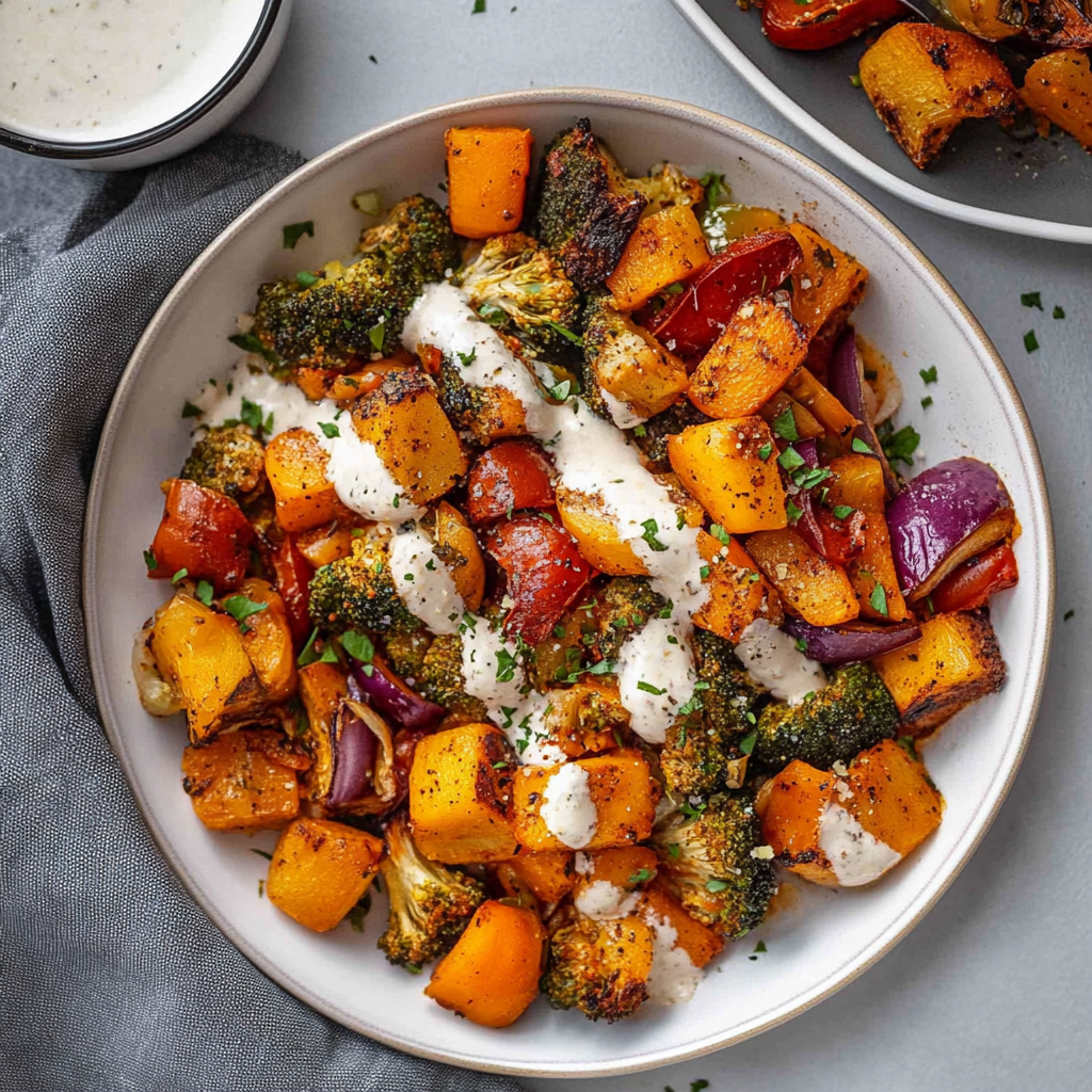 Recipe preparation for Sheet Pan Moroccan-Spiced Veggie Medley