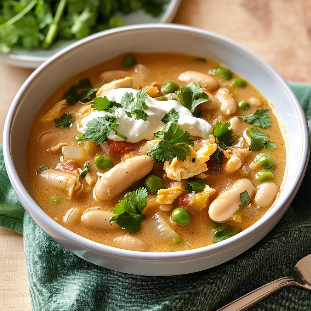Recipe preparation for Slow Cooker Tuscan White Bean Chicken Chili