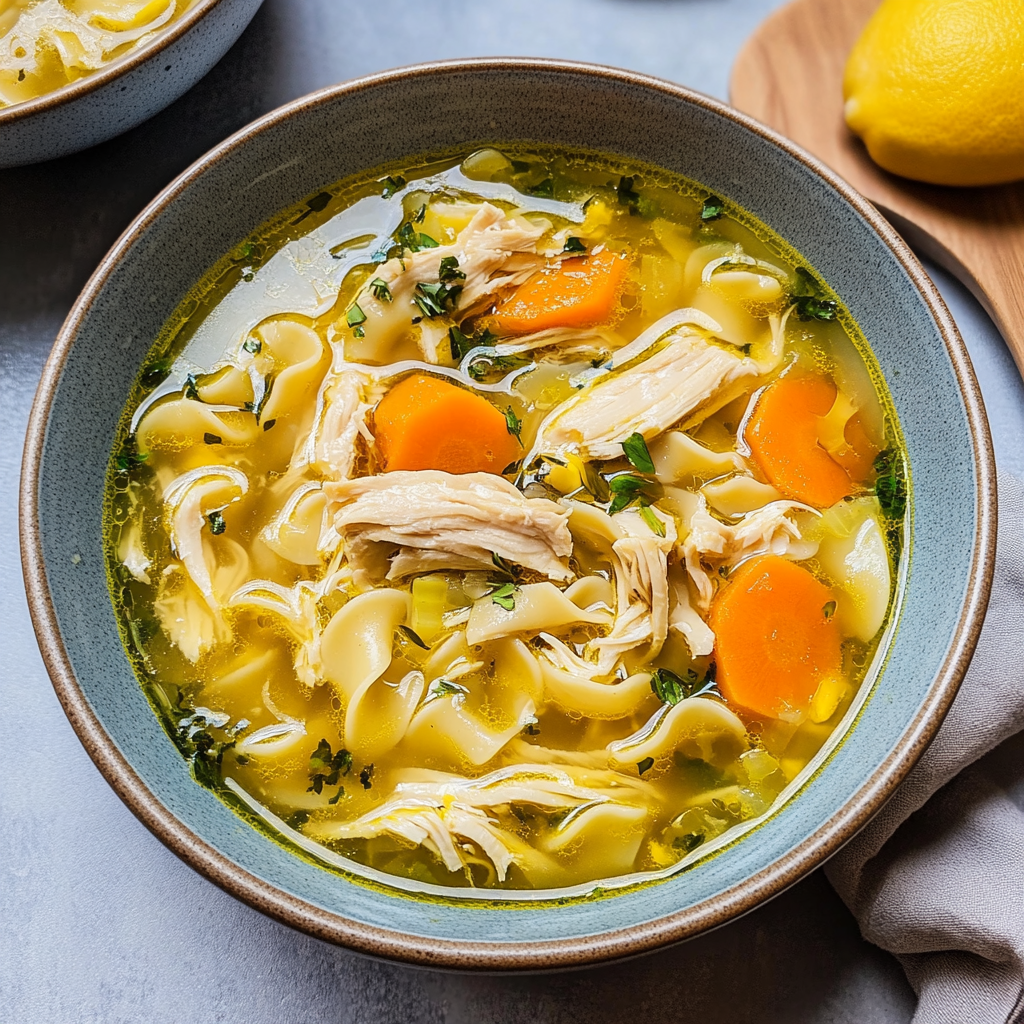Recipe preparation for Instant Pot Chicken Noodle Soup (Fall Style)