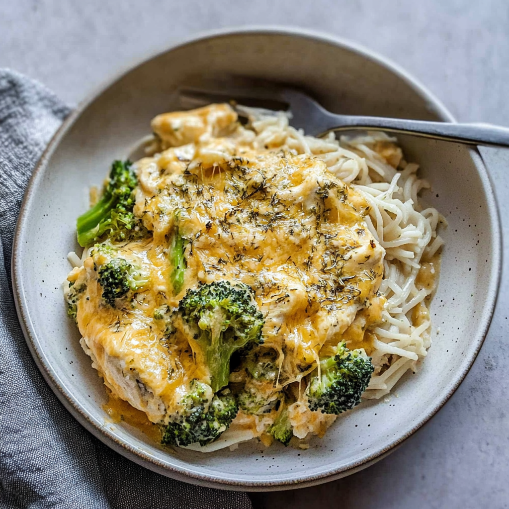 Recipe preparation for Crockpot Creamy Broccoli Cheddar Chicken