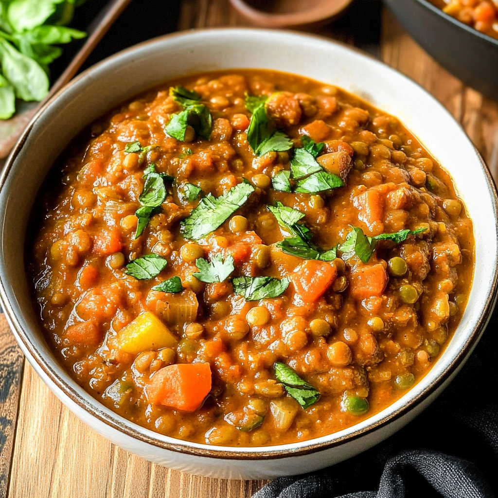 Recipe preparation for Instant Pot Moroccan Lentil & Apricot Stew