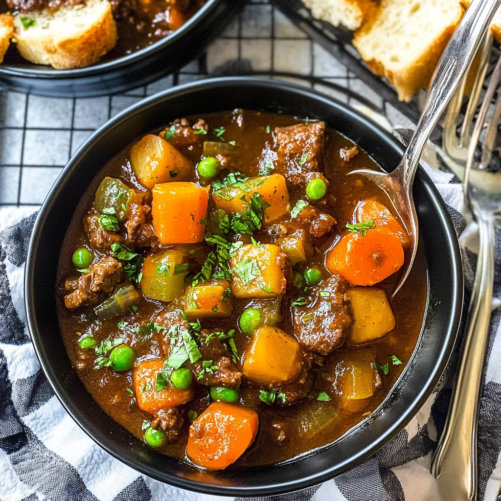 Recipe preparation for Instant Pot Ground Beef Stew