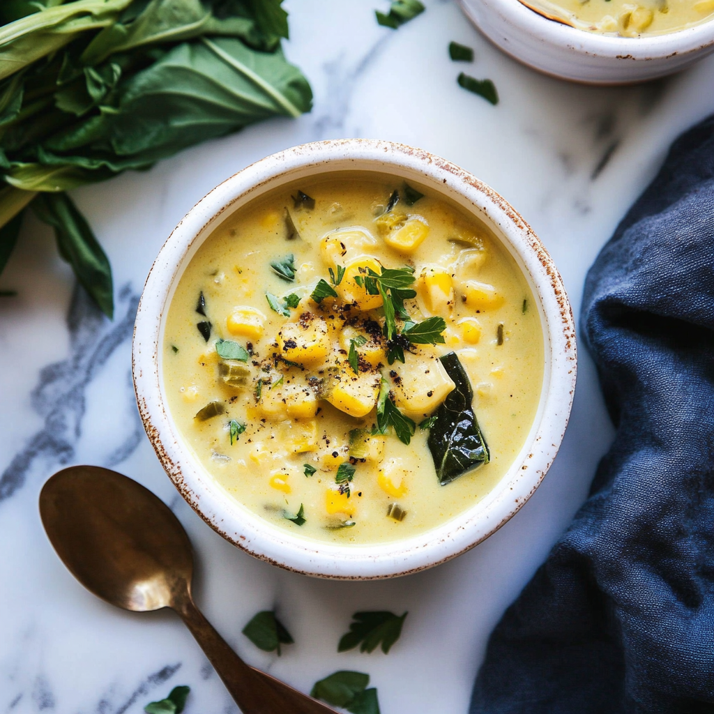 Recipe preparation for Instant Pot Creamy Poblano Corn Chowder