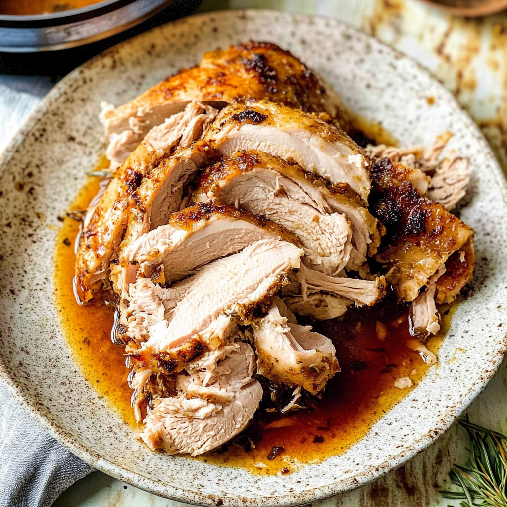 Recipe preparation for Instant Pot Maple Brown Sugar Pulled Turkey