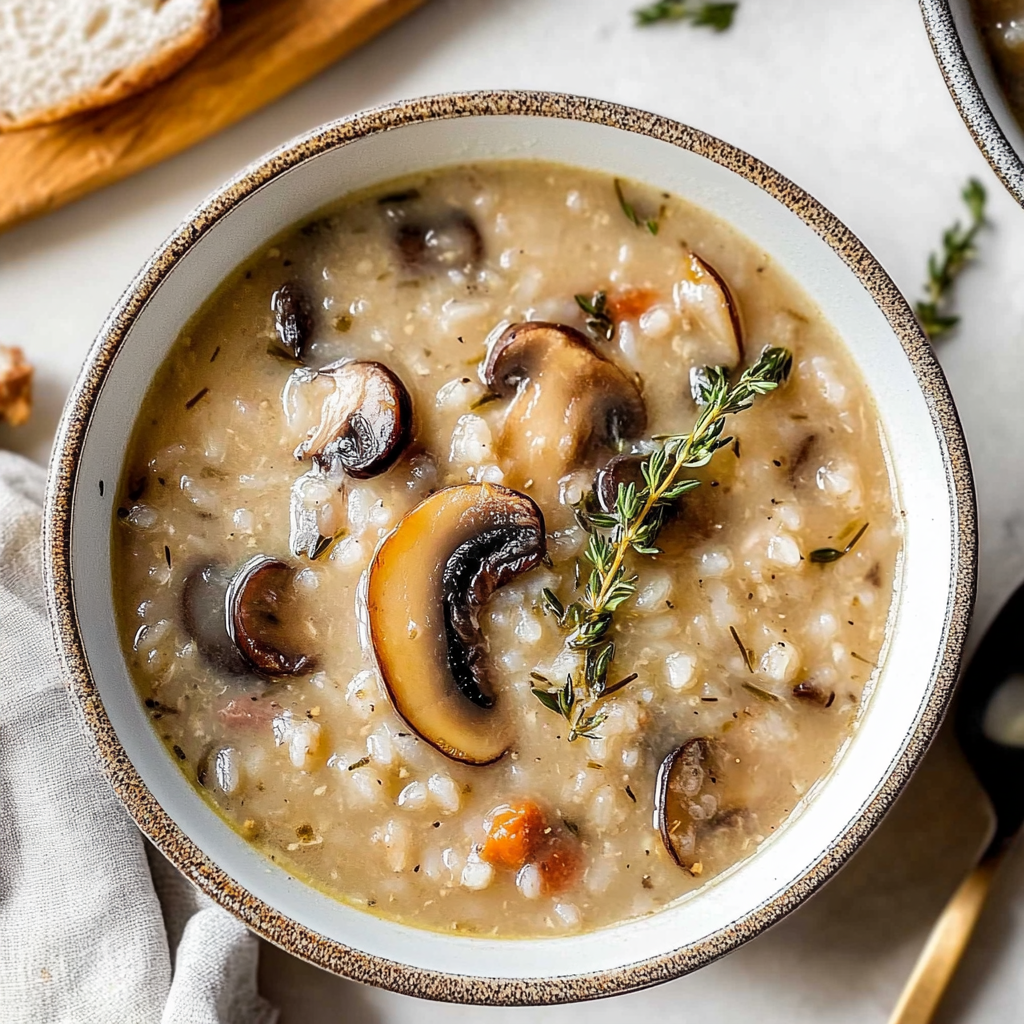 Recipe preparation for Instant Pot Wild Rice & Mushroom Soup