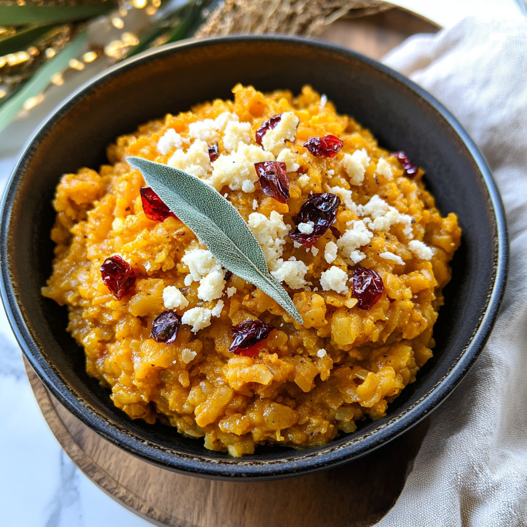Recipe preparation for Instant Pot Pumpkin Risotto