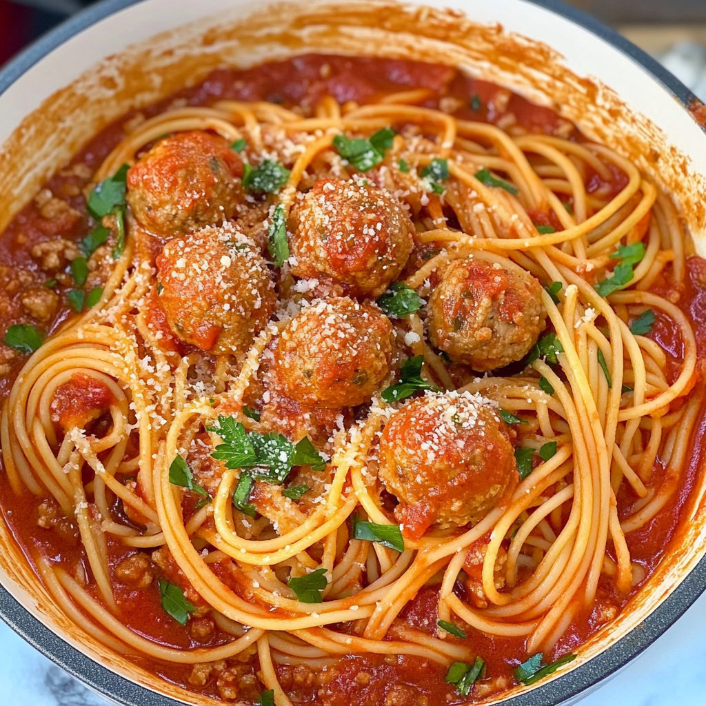 Recipe preparation for Instant Pot Spaghetti & Meatballs